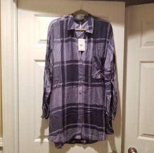SOLD - Free People Oversized Plaid Tunic - L - NEW